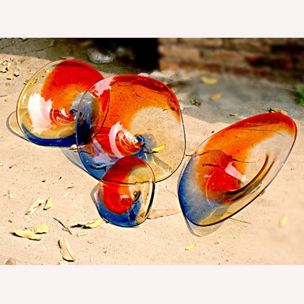 

2020 blown glass wall plates unique murano glass arts 100% handmade blown glass wall lamps