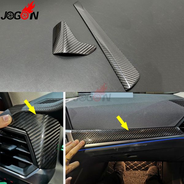 

lhd carbon fiber for 3 series g20 g21 2020 car interior trim console dashboard side air ac vent strips cover accessories