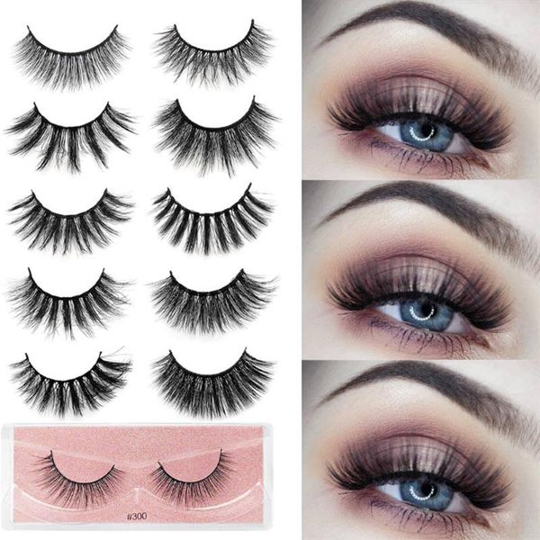 

1pair women false eyelashes handmade 3d mink lashes luxury full strip lashes extension reusable fake eyelashes