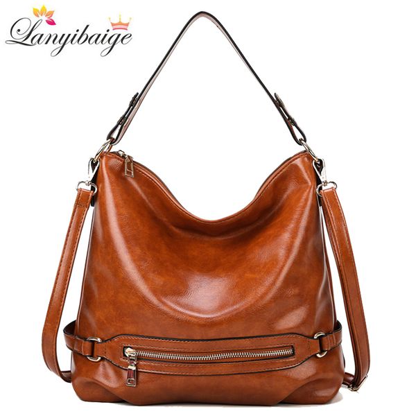 

oil wax leather women handbag crossbody bags for women 2019 luxury handbags bags designer shoulder tote