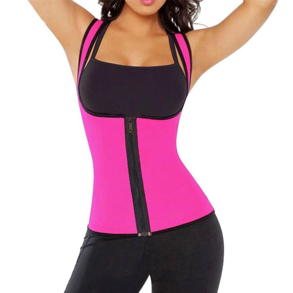 

mounchain women sports protect neoprene suit waist trainer protective vest for weightloss thermal corset, Black;gray