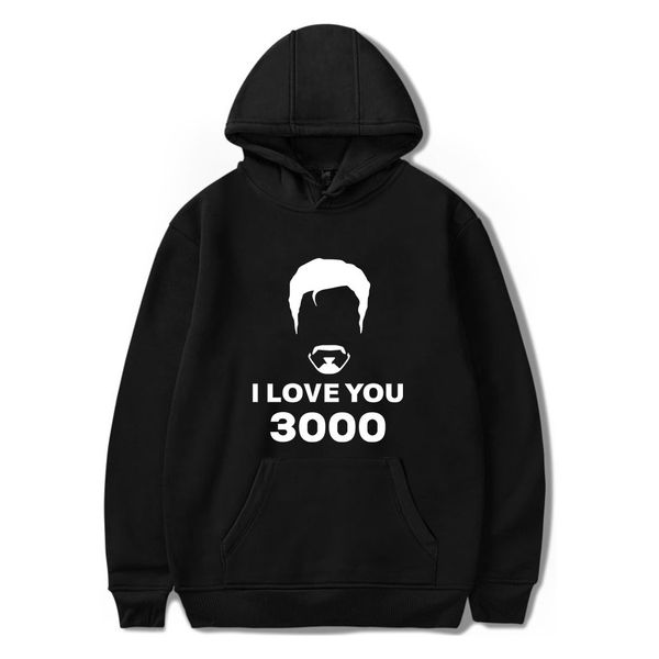 

i love you 3000 times women men hoodies hooded streetwear anime sweatshirt sweat harajuku japanese clothes, Black