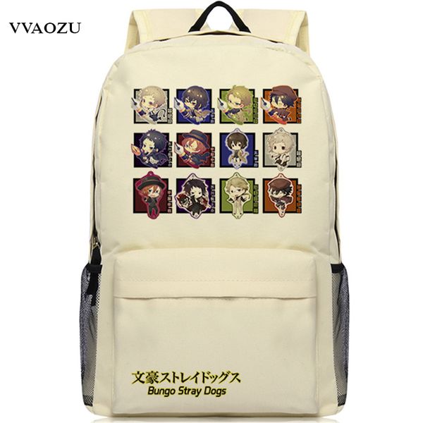 

anime bungou stray dogs backpack college student school rucksack book bags for teenagers casual travel daypack mochila