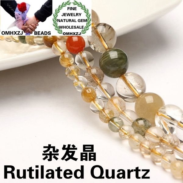 Wholesale Gold Rutilated Crystal Quartz Beads Bracelet Necklace Jewelry Making