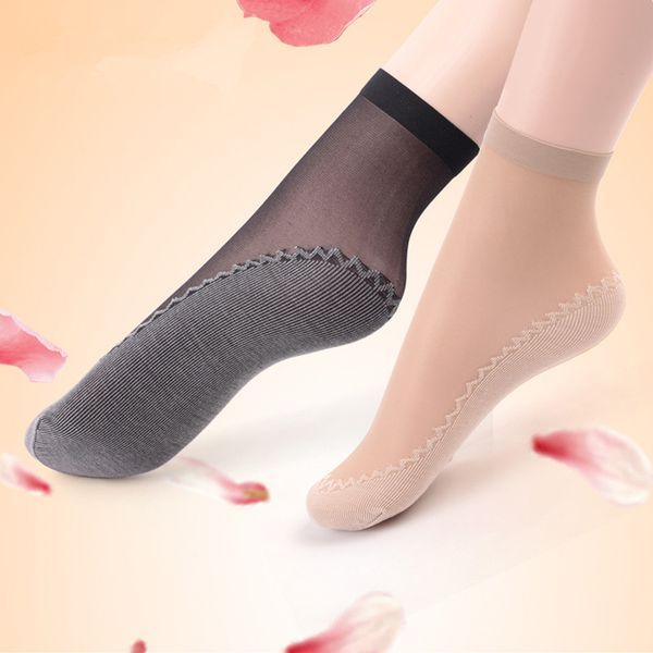 

40 pairs women non slip summer socks 4 colors, Black;white