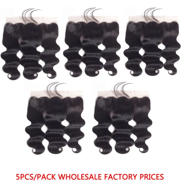 

hair indian body wave frontal closure with baby hair 100% remy human hair 13x4 ear to ear lace frontal closure, Black
