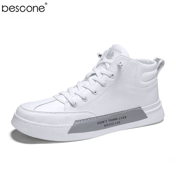 

bescone quality leisure flats shoes for man outdoor wear resistant high casual shoes men 7835, Black