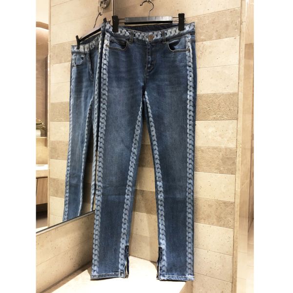 

pants with tight-fitting pattern and tight jeans zipper for women's weight-loss casual laundry pants in 2019, Blue