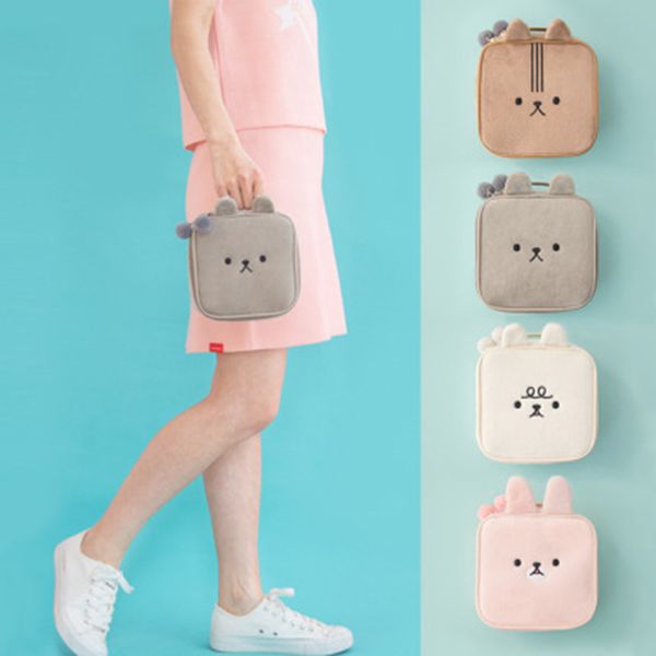

cosmetic bag cartoon bear girl mini bag travel pouch wash makeup tools organizer k-best