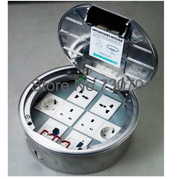 

access floor power outlet round concrete floor box aluminum material 100 pcs by dhl
