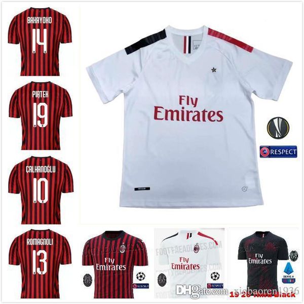 

10 dhl ac milan occer jer ey 2019 2020 ac milan piatek bacca paqueta bonucci home bertolacci menez calhanoglu football hirt occer