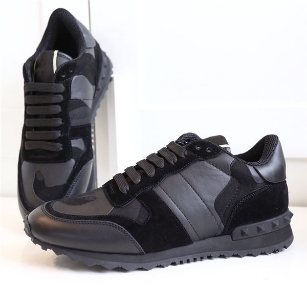 

black white star studded shoes mesh leather camouflage studded shoes combo stars rock runner metallic lace-up shoes rock studs size 35-46