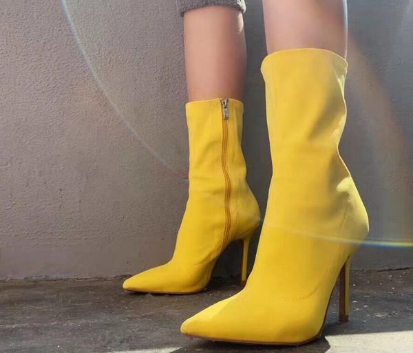 

low boot toe fashion designer strange high heels women shoes autumn winter boots runways long woman shoes, Black