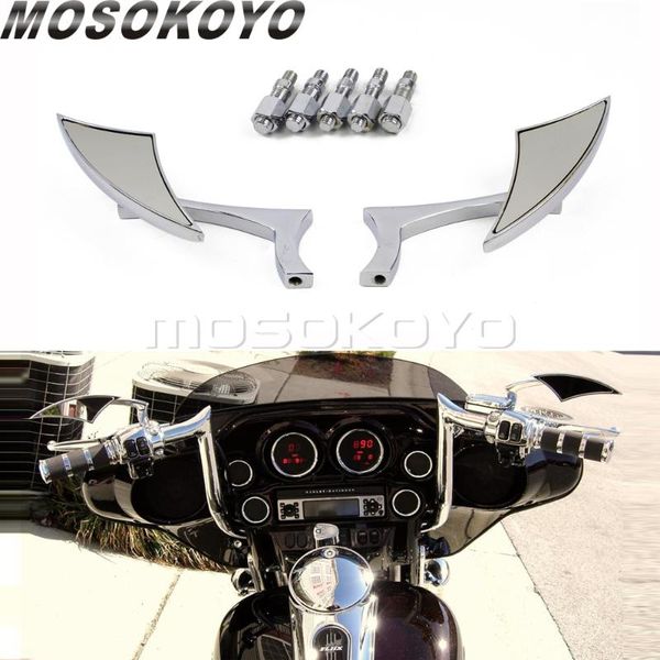 

chrome motorcycle rearview mirror side view mirrors 8mm 10mm for fls slim touring cruiser bobber cafe racer