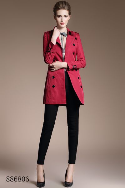

women's trench coats gabardine long windbreaker belt waterproof new english style autumn winter solid color british double breasted a2c, Tan;black