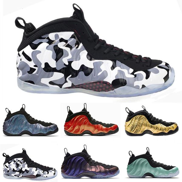 

2019 New Men Basketball Shoes Foam one Red Floral Hardaway Black Metallic Gold Alternate Galaxy Fleece Man Designer Sports Sneakers 8-13