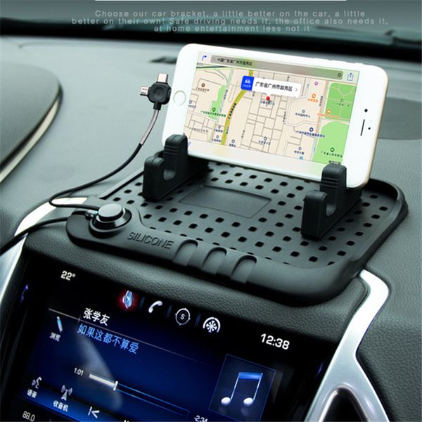 

ledtengjie pure natural rubber mobile phone anti-skid pad car phone holder multi-function car charger interior modeling