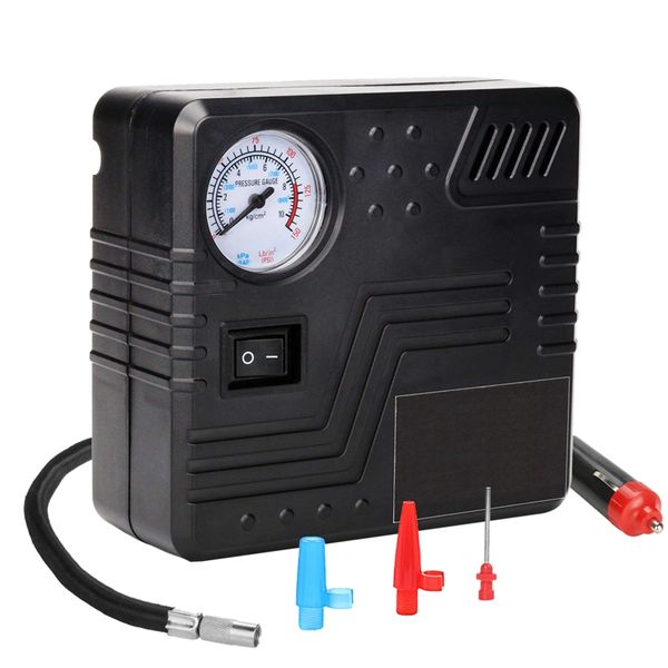 

portable air compressor pump 150 psi-dc 12v auto tire inflator gauge car pump with analog display,te-0d