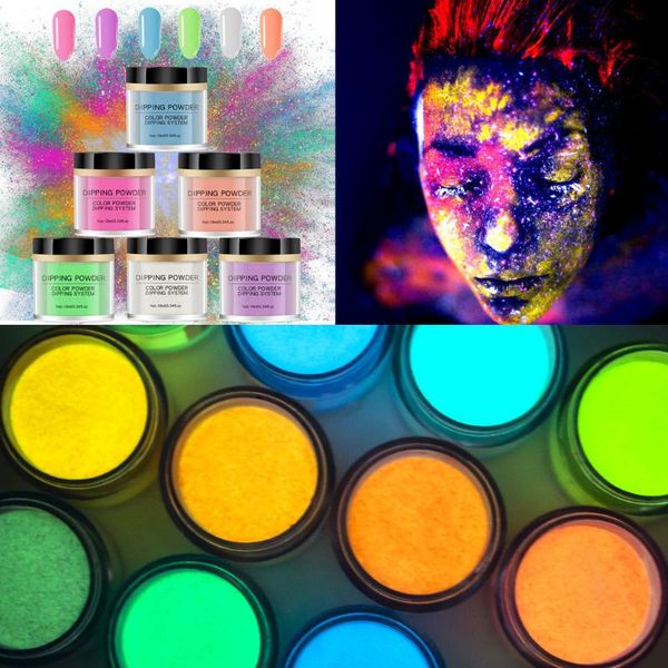 

nail glitter dip powder holographic dust art decoration set with powders nails 6 bright without lamp cure natural, Silver;gold