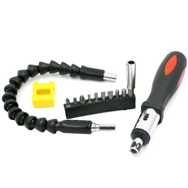 

new two-way ratchet screwdriver set hand tools kit with universal flexible shaft screwdriver bits connected rod magnetizer