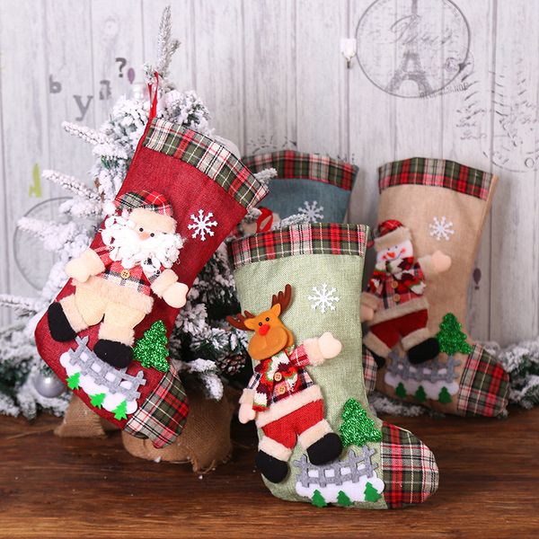 

creative christmas gifts of high - grade cloth art the old hang christmas gift bags decoration stockings