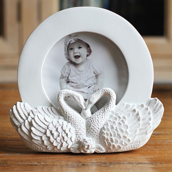 

4 inch new swan love p frame cute creative p frame set modern art home decoration baby record box