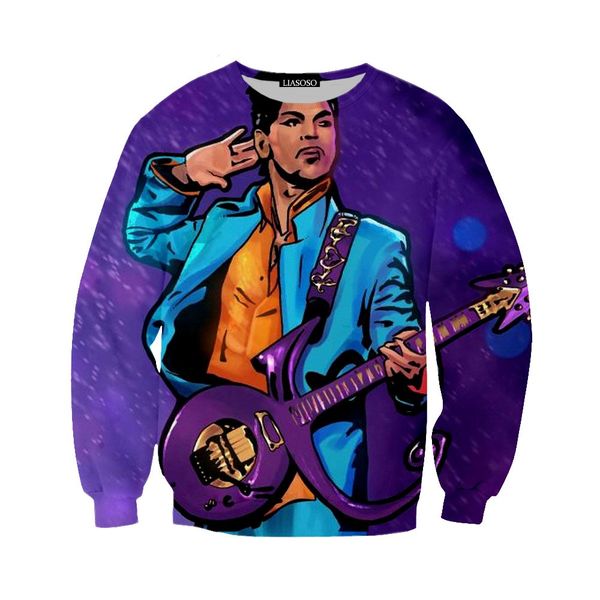 

новейшие модные женские / мужские кантанте принц роджер нельсон забавный 3d принт harajuku повседневная толстовка с круглым вырезом плюс раз, Black