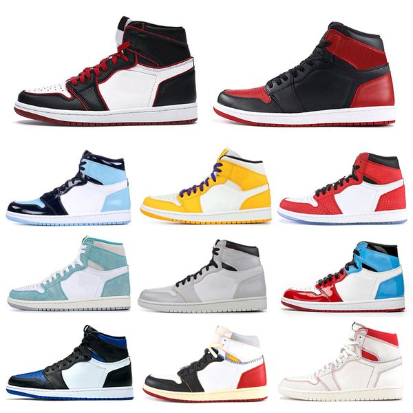 

jumpman 1 travis scott 1s men women basketball shoes unc union banned racer blue royal toe bloodline athletic mens trainers sports sneakers, White;red