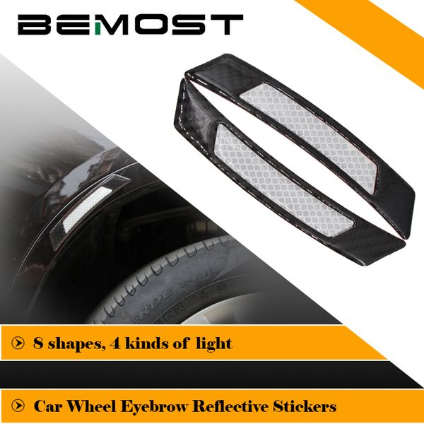 

bemost car reflective warning strip wheel rim eyebrow protective stickers safety warning light styling for byd f0 f3/f3r f6
