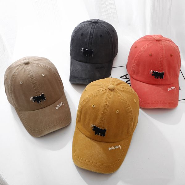 

summer vintage cowboy baseball caps. sun hat for men/women. fashion korean cartoon letters embroidered curved hat, wholesale, Blue;gray