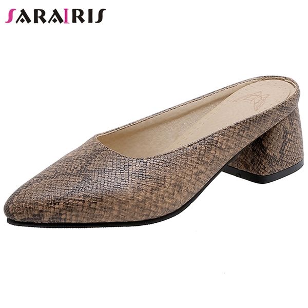 

sarairis female fashion mixed-color high heels summer mules casual date pumps women elegant shallow summer shoes woman, Black