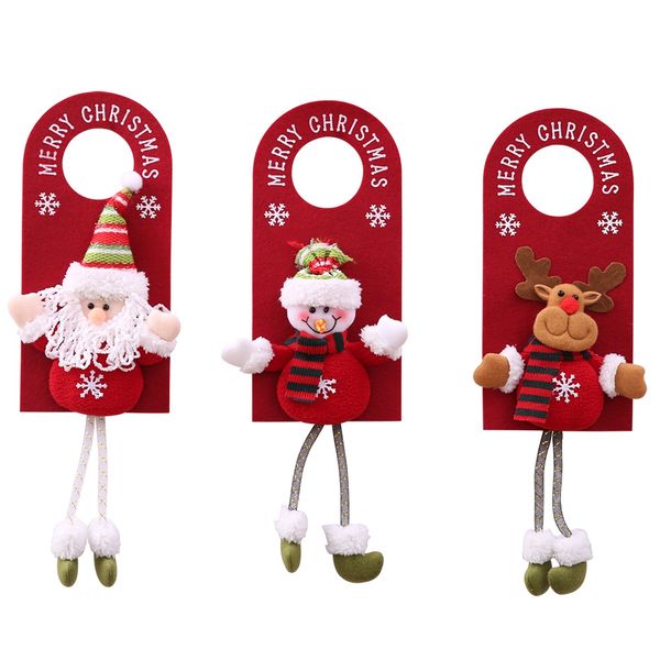 

charming cartoon santa snowman elk door hanging new year party