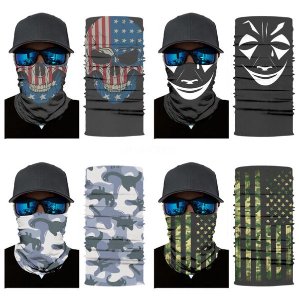 

vrdo5 dust mask skull scarf american flag magic skull scarf collar er sports headband cycling headwear anti face earloop skull sca#232, Blue;black