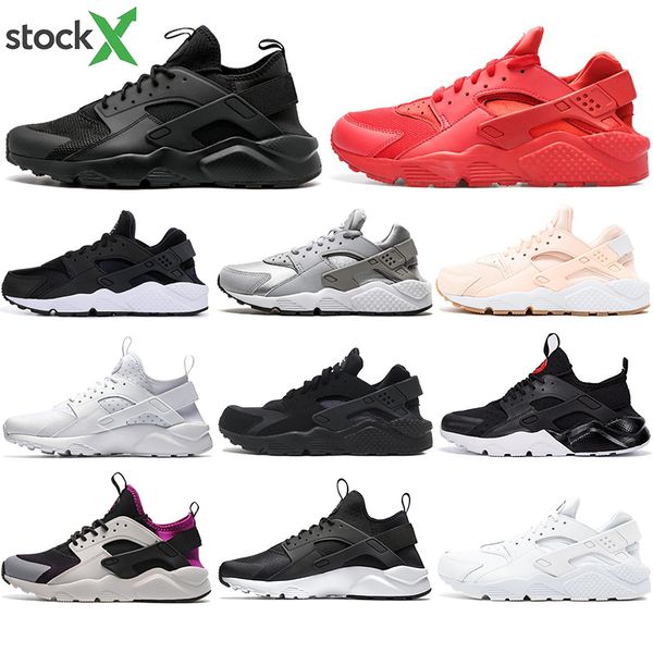 

sock stock x 2020 quality running shoes designer huarache 1.0 4.0 womens trainers triple black white oreo athletics sports sneakers