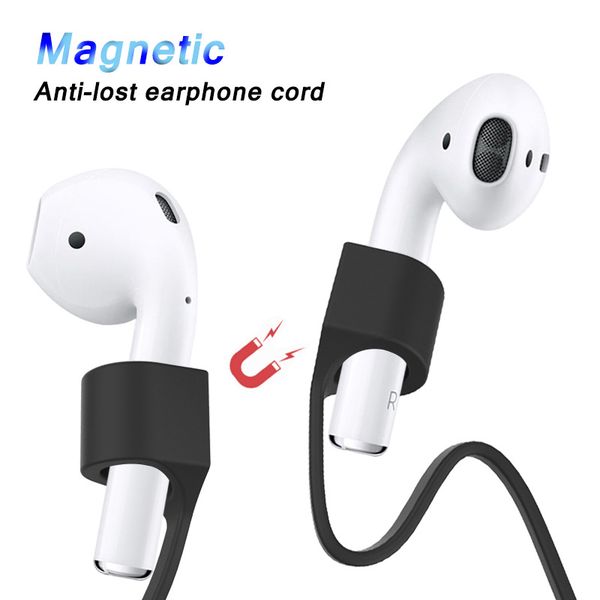 

anti-lost magnetic strap for airpods headphone with hidden magnet string rope silicone cable cord for apple airpods pro 1 & 2 earphone