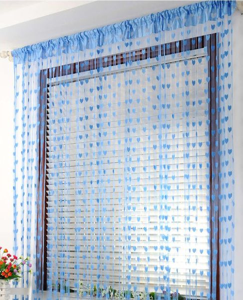 

modern door window cute heart line shiny tassel string door curtain window room divider curtain