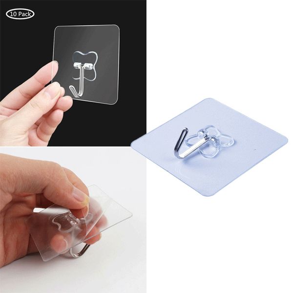 

10x strong transparent suction cup hook sucker wall hooks hanger for kitchen washroom
