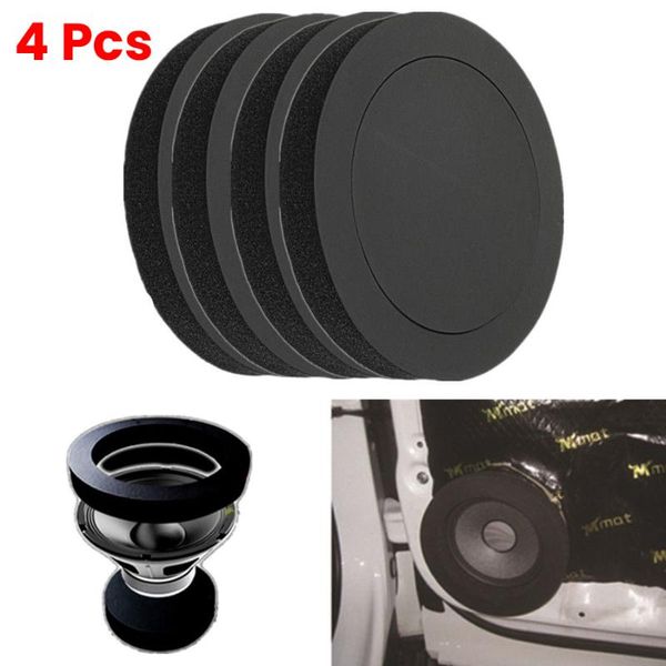 

4pcs 6.5 inch car universal speaker insulation ring soundproof cotton pad bass door trim sound audio speakers self adhesive