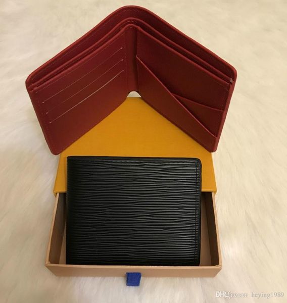 

2019 with box logo paris premium red leather slender wallet x red black wallet genuine leather outdoor sport bag