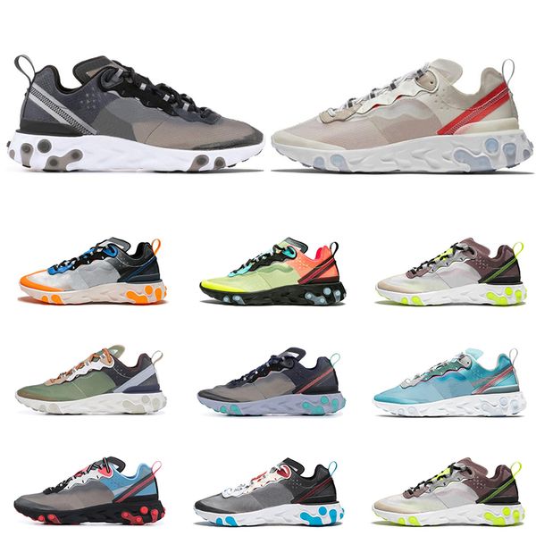 

2019 react element 87 undercover running shoes for men women royal tint sail anthracite breathable mens trainers lightweight sports sneakers