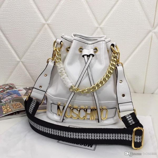 

new fashion lady's small one-shoulder diagonal bag leather bucket bag designer bao tide baitao black and white number: 60266
