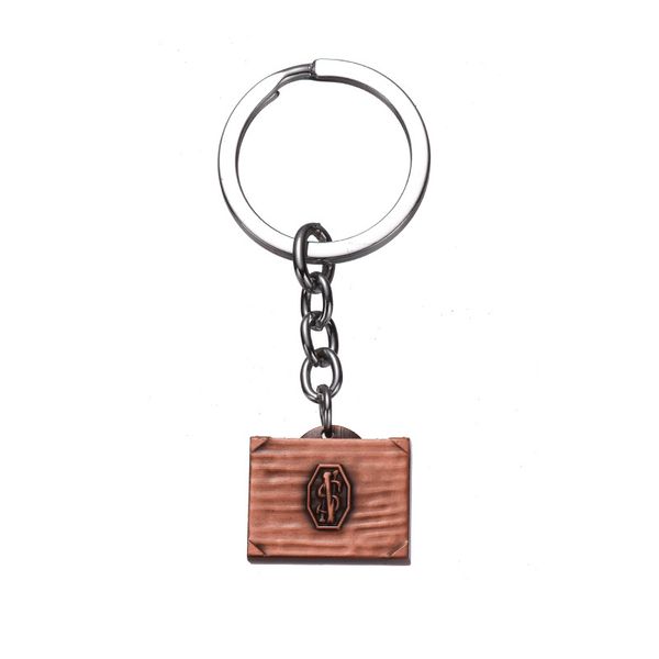 

treasure box shape metal key chain halloween gifts movie props creative personality car pendant waist manufacturers wholesale and direct, Silver