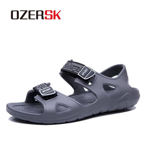 

ozersk 2020 new men comfortable sandals summer flip flops slippers men outdoor beach casual male sandals shoes, Black