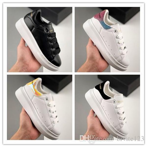 

designer kids casual shoes boy girls fashion sneakers party platforms sports sneaker size 24-35, Black