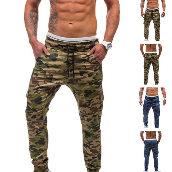 

new arrival sweatpants men workout body-building clothing casual camouflage sweatpants joggers pants skinny trousers size m-2xl, Black