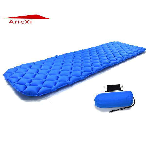 

aricxi outdoor inflatable cushion sleeping bag mat fast filling air moistureproof camping mat with pillow sleeping pad 450g
