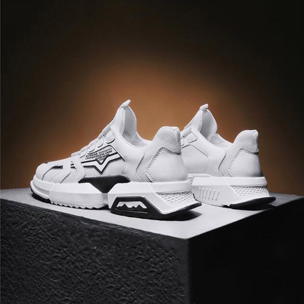

casual shoes men black white platform running outdoor breathable increase mens trainers sports sneakers runner size 39-44