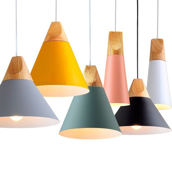 

nordic led pendant lights dining room pendant lamp modern colorful restaurant kitchen coffee bedroom wood island lighting