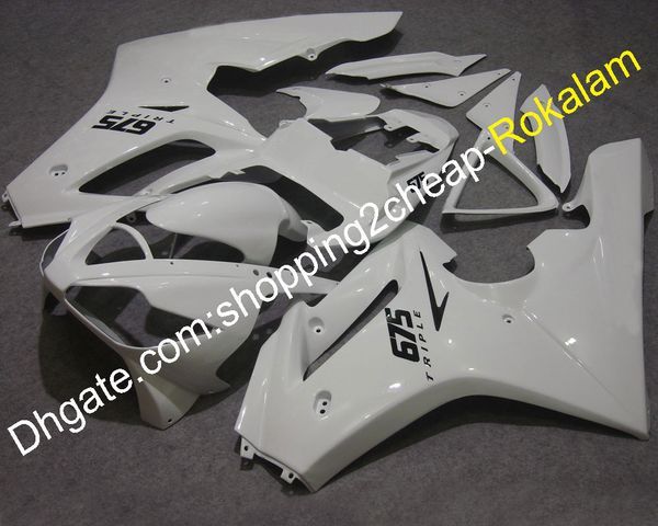 Motorrad-Kit für Triumph-Verkleidungen Daytona 675 2006 2007 2008 Cowlings Daytona675 06 07 08 Perlweißes Verkleidungsset (Spritzguss)