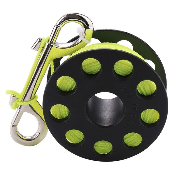 

finger reel lightweight portable corrosion resistant diving spool with double ended snap bolt clip